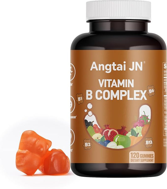 Vitamin B Complex Gummies for Adult - 120 Count, Apple Flavor, Chewable Supplement with 8 Essential B Vitamins (B1, B2, B3, B5, B6, B7, B9, B12) - Vegan, Supports Energy, Metabolism & Overall Health