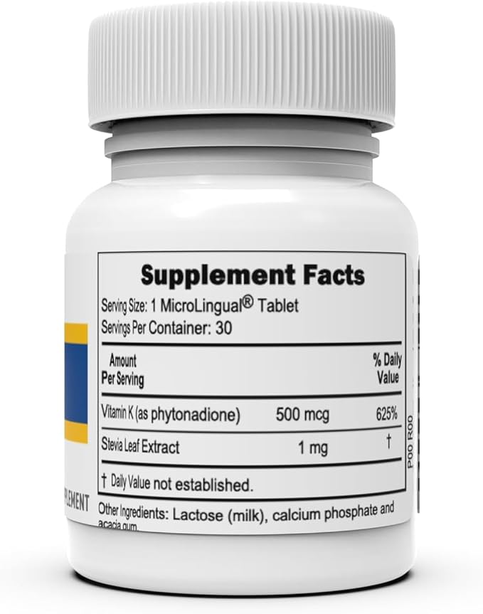 Superior Source Vitamin K1 500 mcg - Bone Strength & Health Support Supplement - Vitamin K Supplement Aids Blood Health & Calcium Absorption - 100 Sublingual Dissolving Tablets