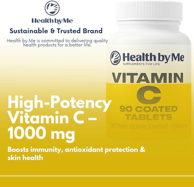 Vitamin C 1000mg per Serving, Dietary Supplement Immune Support and Antioxidant Supplement, 90 Tablets, 90 Day Supply, Supports Skin, Energy & Collagen Health
