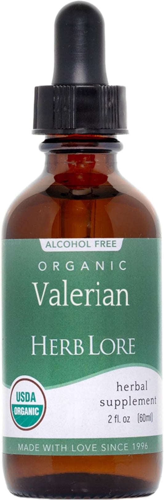 Herb Lore Valerian Root Tincture - Organic Liquid Extract Drops - Natural Herbal Sleep Aid for Kids & Adults - Alcohol Free (2 fl oz)