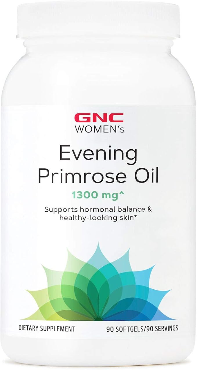 GNC Women's Evening Primrose Oil (EPO) 1300 mg | Supports Hormonal Balance, Immunity, Healthy Skin and Heart Health | Daily Vitamin | 90 Softgel Capsules