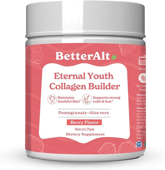 Eternal Youth Collagen Builder (Berry Flavor) 200g| for Radiant, Youthful & Glowing Skin| Helps Boost Collagen & Provides Antioxidant Support|No Added Sugar & No Artificial Additives
