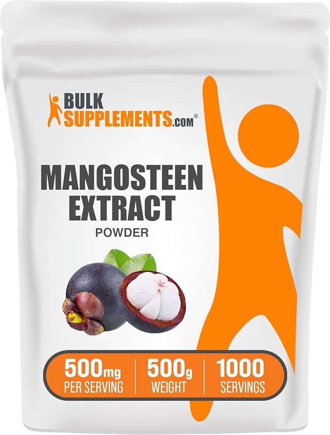 BulkSupplements.com Mangosteen Extract Powder - Superfood Supplement, from Mangosteen Fruit, Mangosteen Powder - Gluten Free, 500mg per Serving, 500g (1.1 lbs) (Pack of 1)