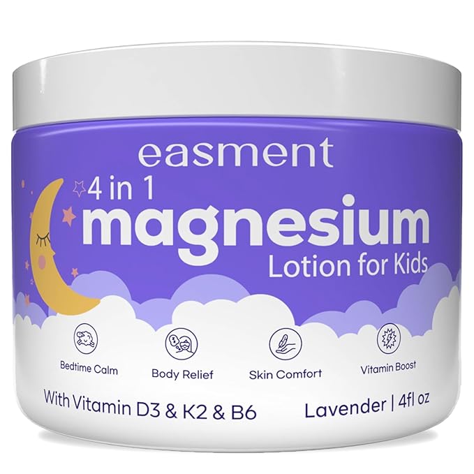 Magnesium Lotion for Kids Sleep: Gentle Lavender Formula with Vitamins D3, K2 & B6 – Nourishing Cream for Sensitive Skin, Safe for Babies & Perfect for Daily Use