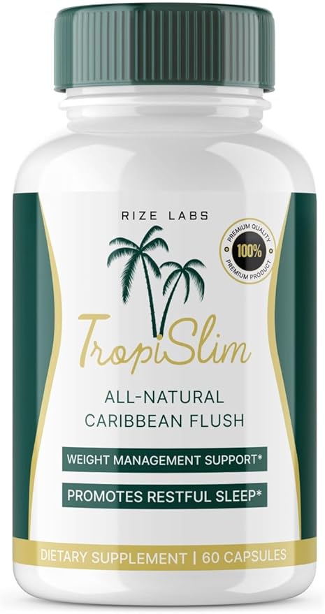 (Official 2 Pack) Tropislim, Tropislim All Natural Caribbean Flush, Weight Loss Supplement, Tropislim Slimming Capsules for Women, Healthy Lifestyle + Leaner Physique, Tropical Reviews (120 Capsules)