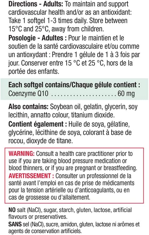 Jamieson CoQ10 Antioxidants 60 mg 80 Softgels