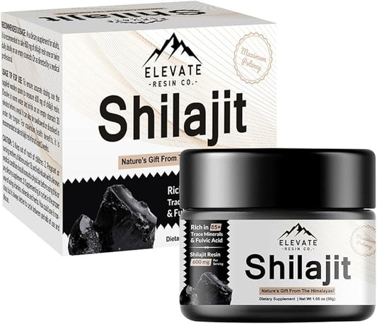Pure Himalayan Shilajit Resin - Organic and Natural, 600mg High Potency with Over 85 Trace Minerals and Fulvic Acid for Enhanced Energy and Immune Support, 30 Grams (Single Pack)