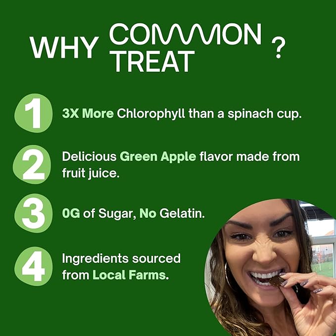 BOD Chlorophyll Gummies for Energy, Immune Support, Skin Health, Internal Deodorant, Fresh Breath, with Ashwagandha, Vegan, Gluten Free, Sugar Free, 75mg per Serving, Apple, 60 Servings