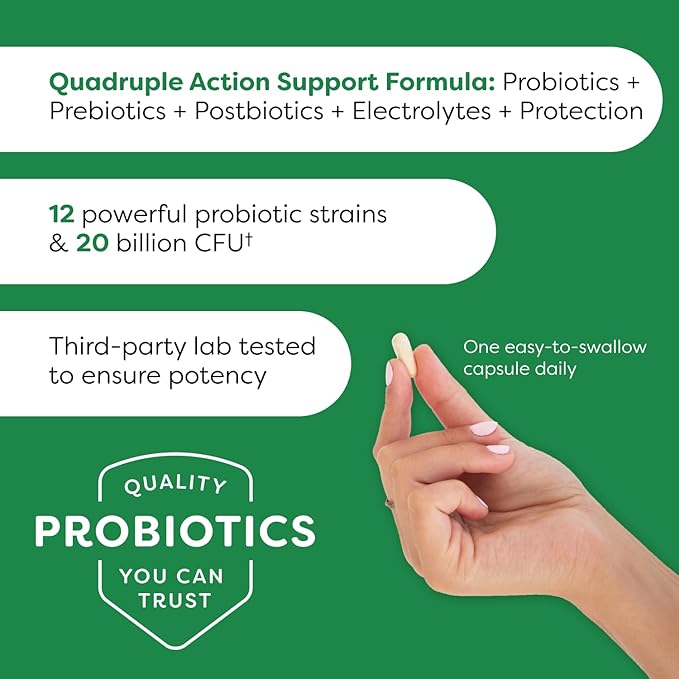 Probulin Total Care Women's Urinary Tract = Prebiotics + Probiotics + Postbiotics to Support a Healthy Vaginal Microbiome - 20 Billion CFU - 12 Strains - 30 Vegan Capsules