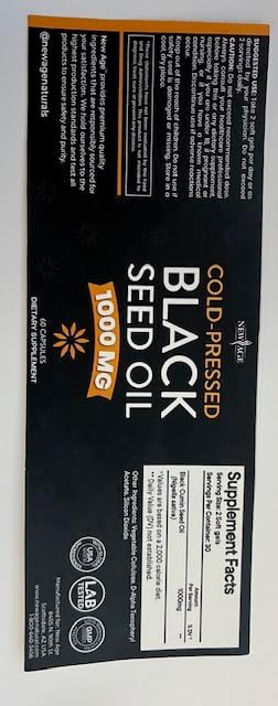 NEW AGE Black Seed Oil Softgel Capsules - Premium Cold-Pressed Nigella Sativa Producing Pure Black Cumin Seed Oil - Non-GMO & Vegetarian 90 Count (Pack of 3)