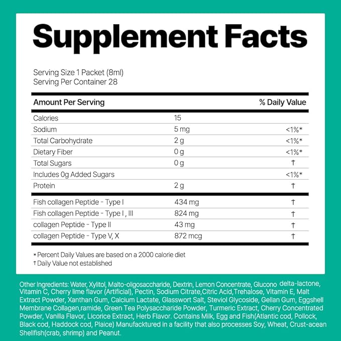 Liquid Collgen for Women, SuperCollagen Lift Shot - Premium Multi Collagens Peptides Type I, II, III, V, X 1500mg with Hyaluronic, Vitamin C, Third Party Certified, High Absorption
