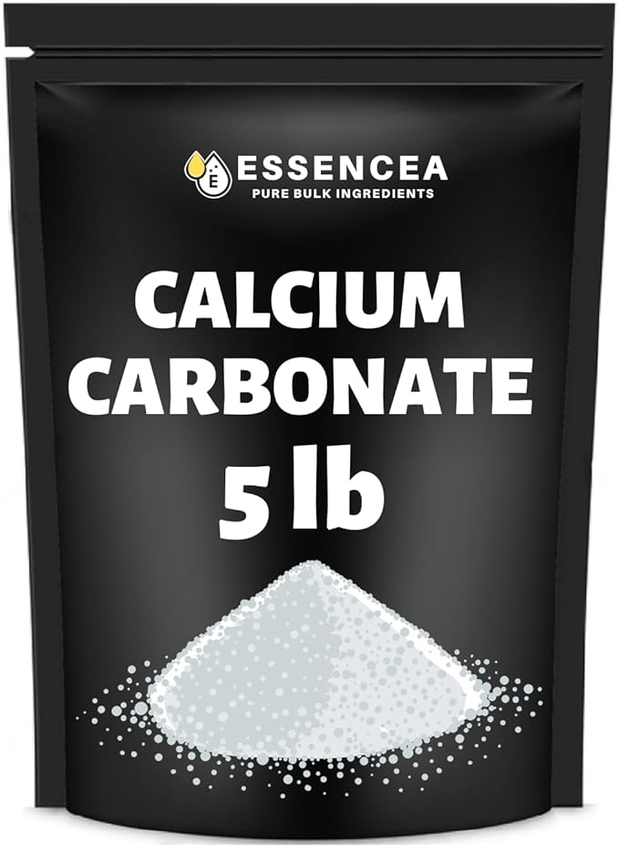 Calcium Carbonate 5lb by Essencea Pure Bulk Ingredients | Calcium Supplement | Chalk Powder | Food Preservative (80 Ounces)
