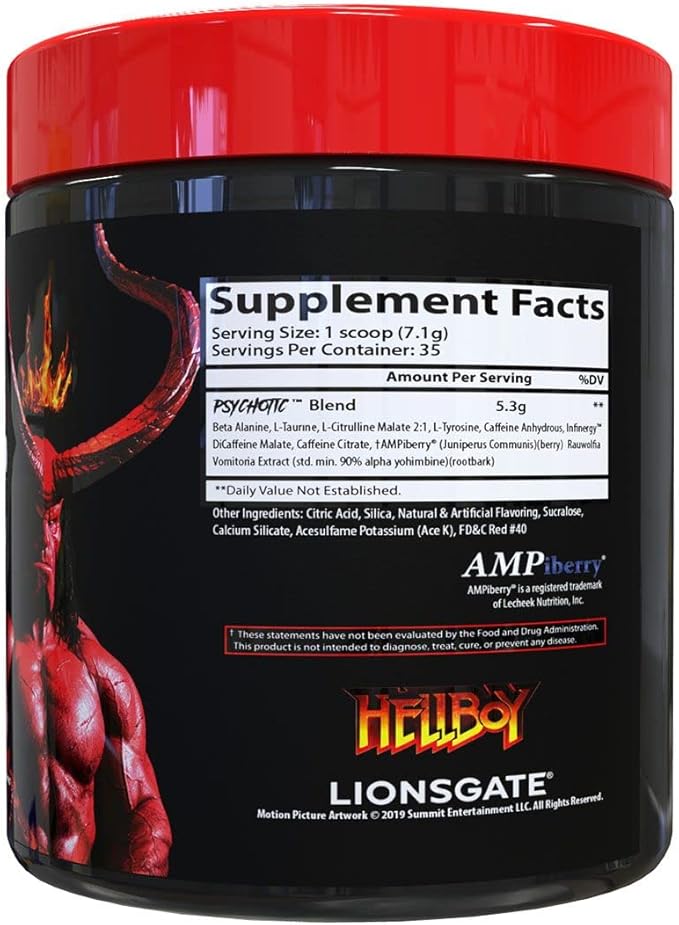 Insane Labz Hellboy Bundle, Psychotic Hellboy Pre Workout and Insane Amino BCAA, Increase Muscle Mass, Strength, Focus and Recovery Time, Fruit Punch