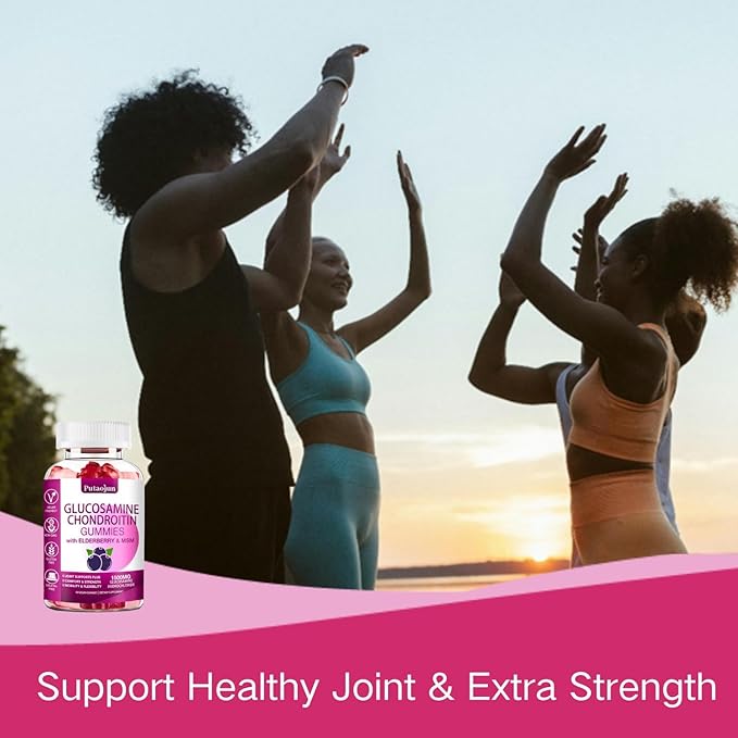 Glucosamine Chondroitin Supplements with MSM & Elderberry | Glucosamine Chondroitin Gummy for Women & Men | Glucosamine chondroitin Gummies Extra Strength | Joint Supplement | 1 Pack
