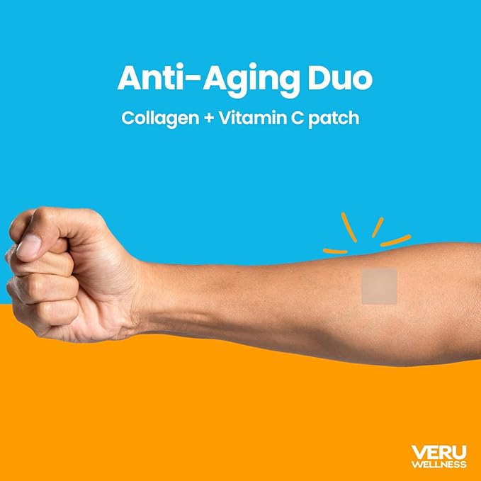 Veru Wellness Anti Aging Duo Lifestyle Patches Collagen C - Self Adhesive Time Release Topical Patch, 8-10 Hours (60 Day Supply)