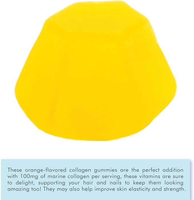 Collagen Gummies - 100 mg, Collagen Supplements for Women & Men, Gummy Vitamins, All-Natural, Gluten-Free, Non-GMO, Womens Vitamins Gummies - Orange Flavored, 60 Count