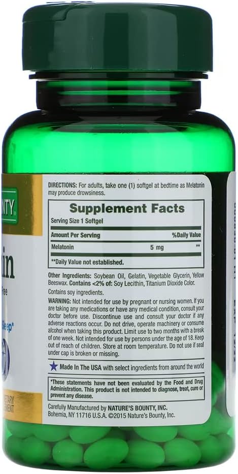 Nature's Bounty Super Strength Melatonin 5mg Softgels 90 ea