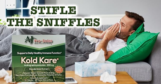 Daily Immune Health Function, 40 Count - Effective Against Cold, Sinus, Allergy Symptoms | Non-Habit Forming | No Side Effects