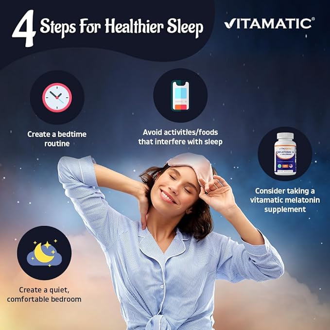 Vitamatic Melatonin 10mg with Valerian Root 4:1 Extract 250 mg 120 Tablets
