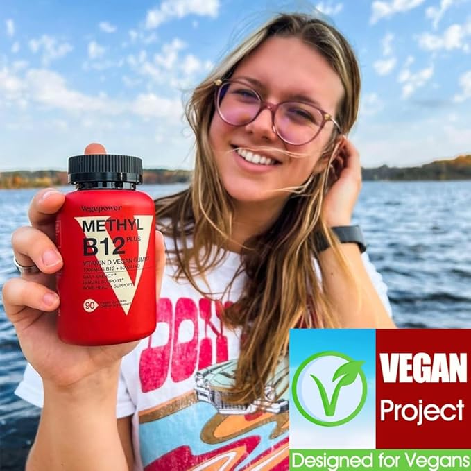 Vitamin B12 1000 mcg Gummies for Adults - Vegan Methyl B12 & Vitamin D3 5000 IU Gummy Supplements for Women - Supports Bone Health & Energy Boost - Non-GMO, Orange Flavor 180 Bears