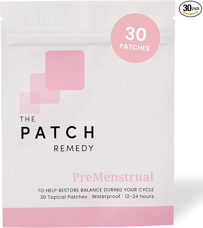 PreMenstrual Patch for Women - 30 Topical PMS Period Cycle Menstrual Patches, Vitex Chasteberry, Magnesium, Evening Primrose Oil, Dong Quai Extract, Curcumin, Vitamin B6 & E