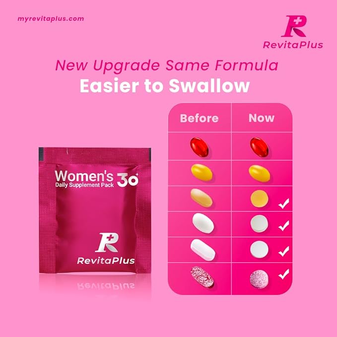 Multivitamin for Women with Vitamin A,B,C,D3,E,K2,Biotin, Collagen,Krill Oil,Cranberries Supports Energy,Wellness,Beauty and Immune - Vitamin Packs for Women Health 30 Packs