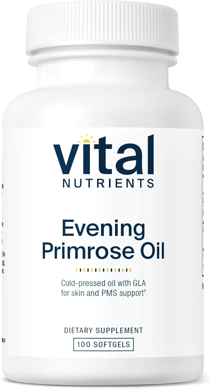 Vital Nutrients Evening Primrose Oil 1000mg | Primrose Supplement for Women | GLA Omega-6 Fatty Acid for Skin and PMS Support* | Gluten, Dairy, Soy Free | Non-GMO | 100 Softgels