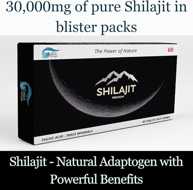 100% Pure Maximum Strength Shilajit Resin Tablets: Energy, Metabolism, Immunity - 85+ Trace Minerals & Fulvic Acid - Natural Shilajit Tablets