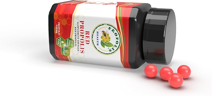 Propolis Health Red Propolis - Bee Red Propolis 90 Capsules - Alcohol-Free Original and Concentrated Pure Propolis - 45-Day Supplement - Brazilian Red Propolis - 840mg Red Propolis