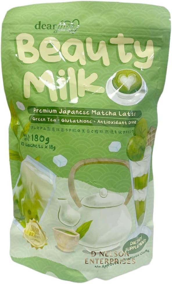 Dear Face Collagen Glutathione Drinks (180g, Matcha)