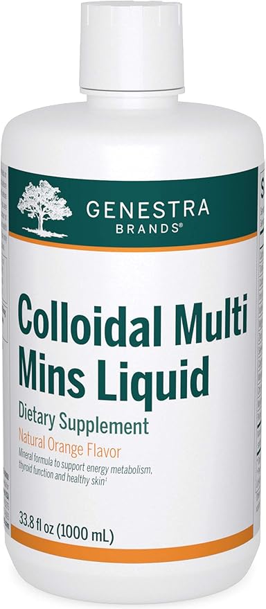 Genestra Brands Colloidal Multi Mins Liquid - Colloidal Minerals - Natural Orange Flavor - 33 Servings