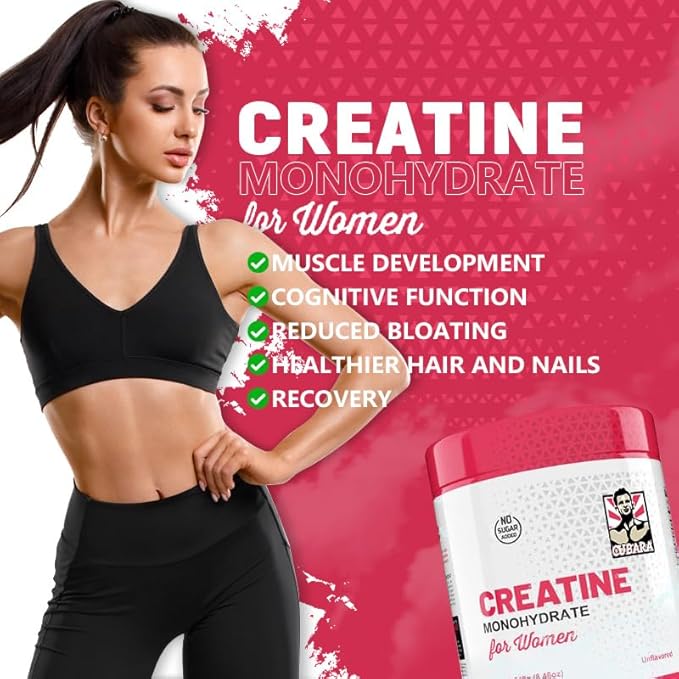 Creatine Monohydrate for Women, 8.46oz, Sugar-Free with Collagen and BCAAs, Unflavored