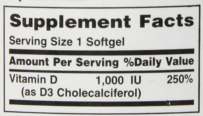 Nature's BountyVitamin D3 1000 100 mg, 120 Softgels (Pack of 3)
