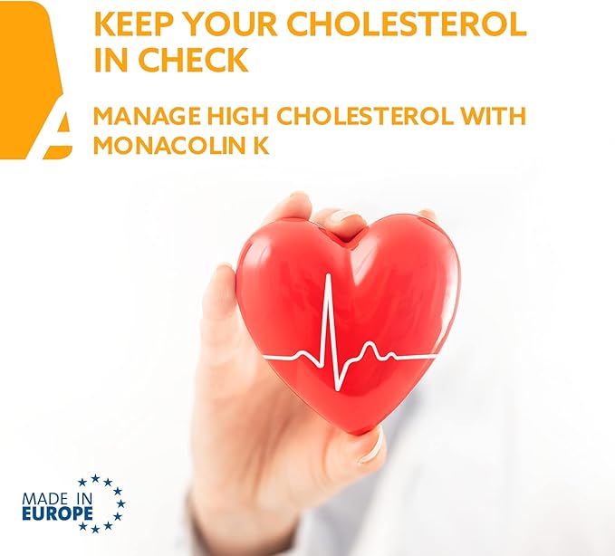 Cholesterin Komplex | 30 Vegan Tablets | Supplement to Maintain Cholesterol Levels | Red Yeast Rice Extract with Monacolin K | Gluten-Free, Lactose-Free | Manufactured in Europe