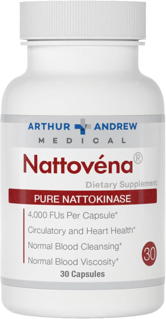 Arthur Andrew Medical - Nattovena, Pure Nattokinase, Circulatory and Heart Health, Vegan, Non-GMO, 30 Capsules