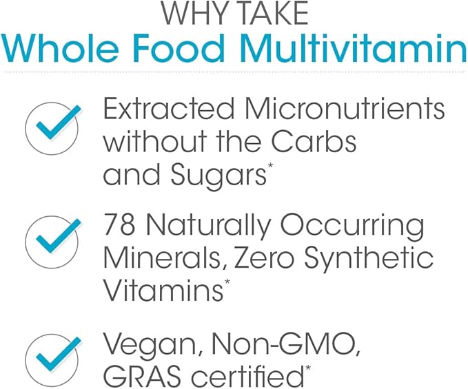 Silver Fern Whole Food Daily Multi Vitamin w/Trace Mineral Blend Supplement - 1 Bottle - 60 Vegicaps - 30 Day Supply - Natural, Non-GMO, Vegan, Men's & Women's Multivitamin - Zero Synthetics