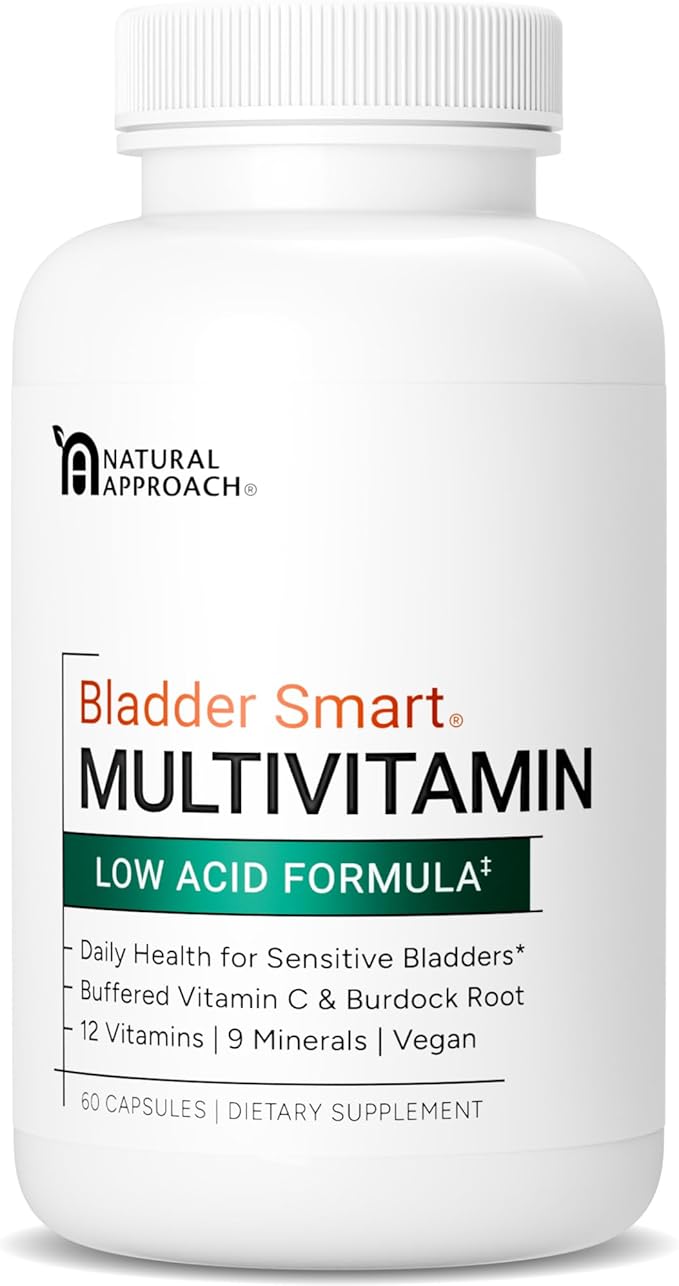 | Lower-Acid Multivitamin for Sensitive Bladders | 12 Vitamins & 10 Minerals | Buffered Vitamin C & Burdock Root | USA Manufactured | 60 Capsules