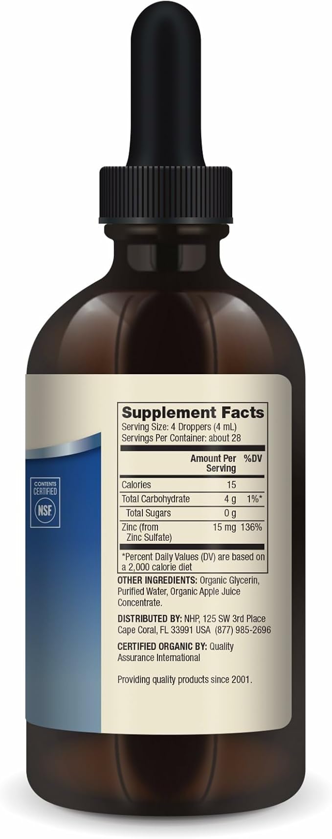Dr. Mercola Zinc Liquid Drops - Supports Immune & Organ Health - 15 mg Organic Zinc Liquid Drops - USDA Organic - NSF Certified - Non-GMO, Gluten-Free & Soy-Free - 3.88 fl oz (3 Pack)