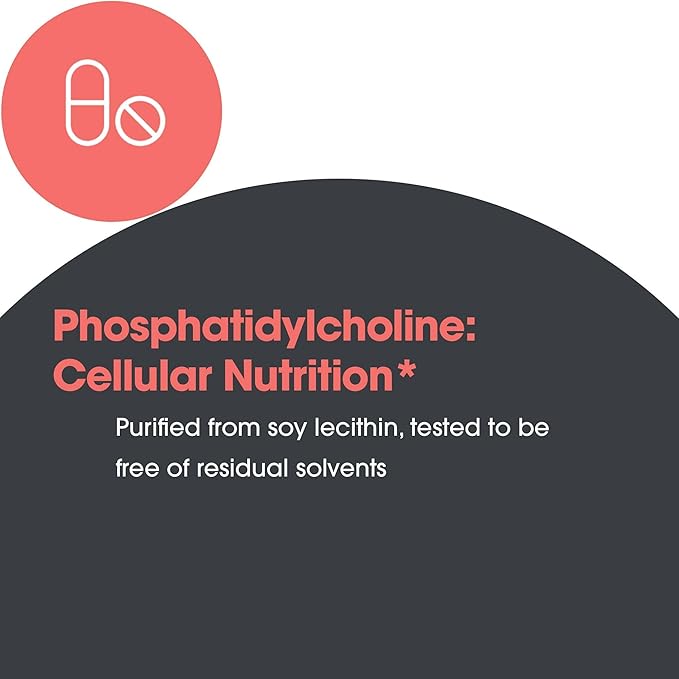 Allergy Research Group Phosphatidyl Choline - Phosphatidyl Supplements for Brain and Liver Health, Soy Lecithin Extract, 385mg Per Capsule - 100 Softgels