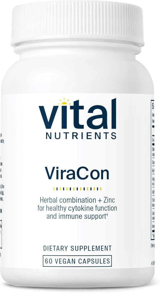 Vital Nutrients ViraCon | Vegan Immune Support Supplement* | Zinc, Elderberry, Licorice Root Extract, & Other Herbs for Comprehensive Immune Support | Gluten, Dairy, Soy Free | Non-GMO | 60 Capsules