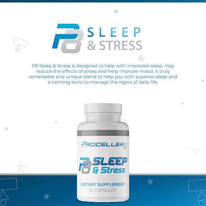 Sleep & Stress Supplement - with Affron® Spanish Saffron Extract, Ashwagandha, & Rhodiola Rosea - Improved Sleep- 30 Capsules