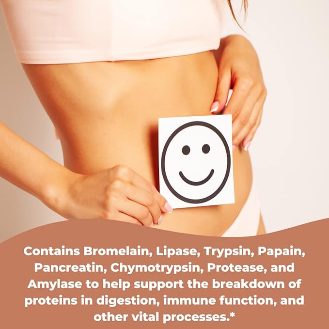 Proteolytic Enzymes | Bromelain Papain Pancreatin Trypsin 550 mg Total with Standardized Amylase, Lipase, and Protease, 300 Tablets