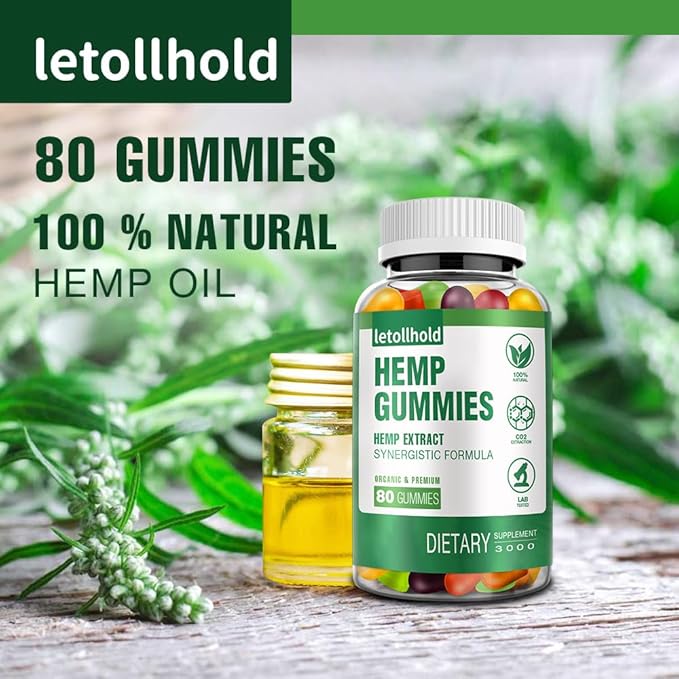 Organic Hemp Edibles Advanced Extra Strength High Potency Made with Natural Hemp Oil Gummy for Adults - Low Sugar Supplements Hemp Candy A