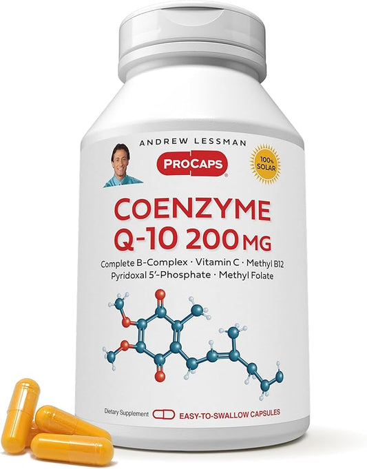 ANDREW LESSMAN Coenzyme Q-10 200 mg 30 Capsules - Essential for Energy Production and Optimum Key Organ Function, Anti-Oxidant Support, Depleted by Aging, Plus B-Complex. Easy to Swallow Capsules