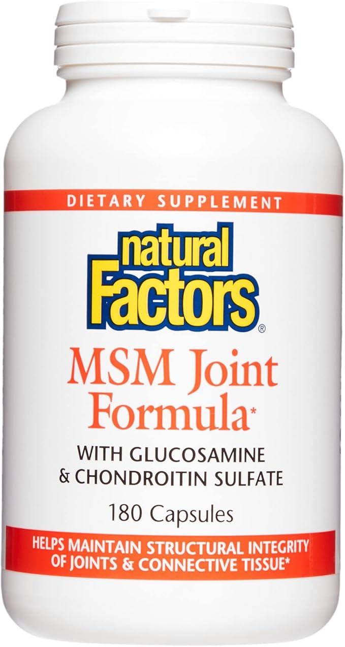 Natural Factors, MSM Joint Formula, Supports Healthy Joints and Mobility, 180 Capsules