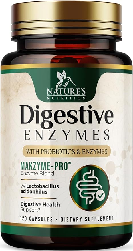 Digestive Enzymes with Probiotics - Probiotic Multi Enzymes with Probiotics and Prebiotics for Digestive Health and Bloating Relief for Women & Men, Daily Enzymes for Gut & Digestion - 120 Capsules