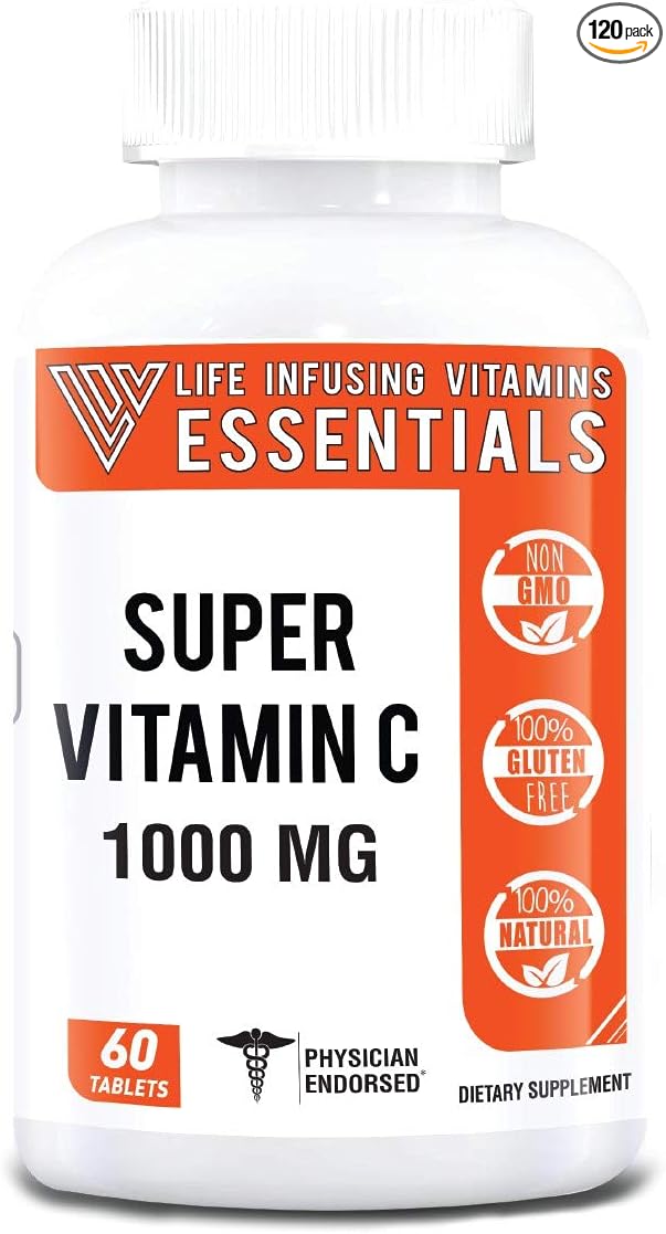 LIV Super Vitamin C 1000 mg Non-GMO, Immunity Boost Gluten Free Supplement Made in USA (1)