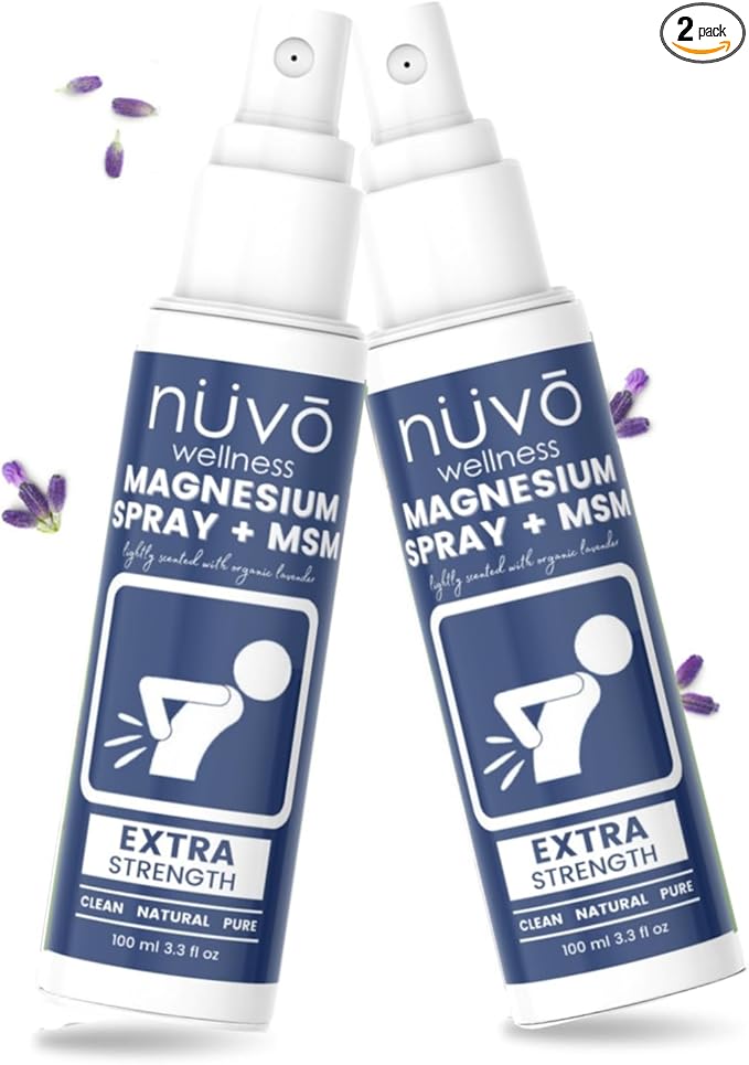 Magnesium Oil Spray with MSM - Spray it Away with Magnesium - Fast Acting Transdermal Formula to Relax Muscles - Lightly Scented with Lavender - 2 Pack - Product of Canada (100 ml (Pack of 2))