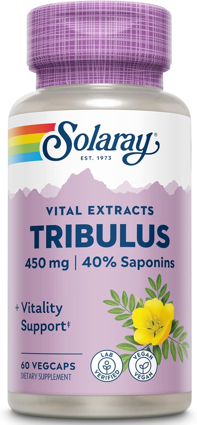 SOLARAY Guaranteed Potency Tribulus Fruit Extract, Veg Cap (Btl-Plastic) 450mg | 60ct