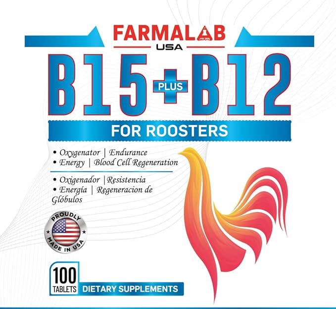Farmalab B12 B15 for Roosters B15 B12 para Gallos 100 Tablets